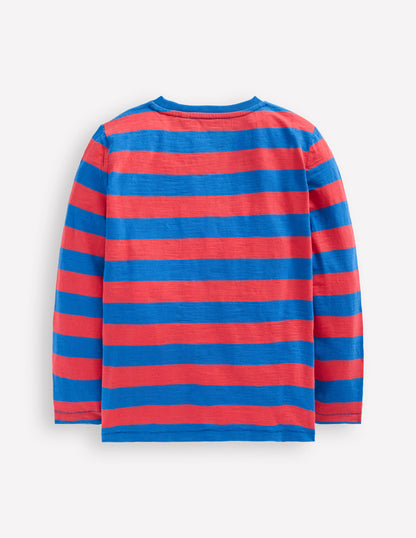 Everyday Long Sleeve T-Shirt-Kingfisher Blue/ Jam Red-5