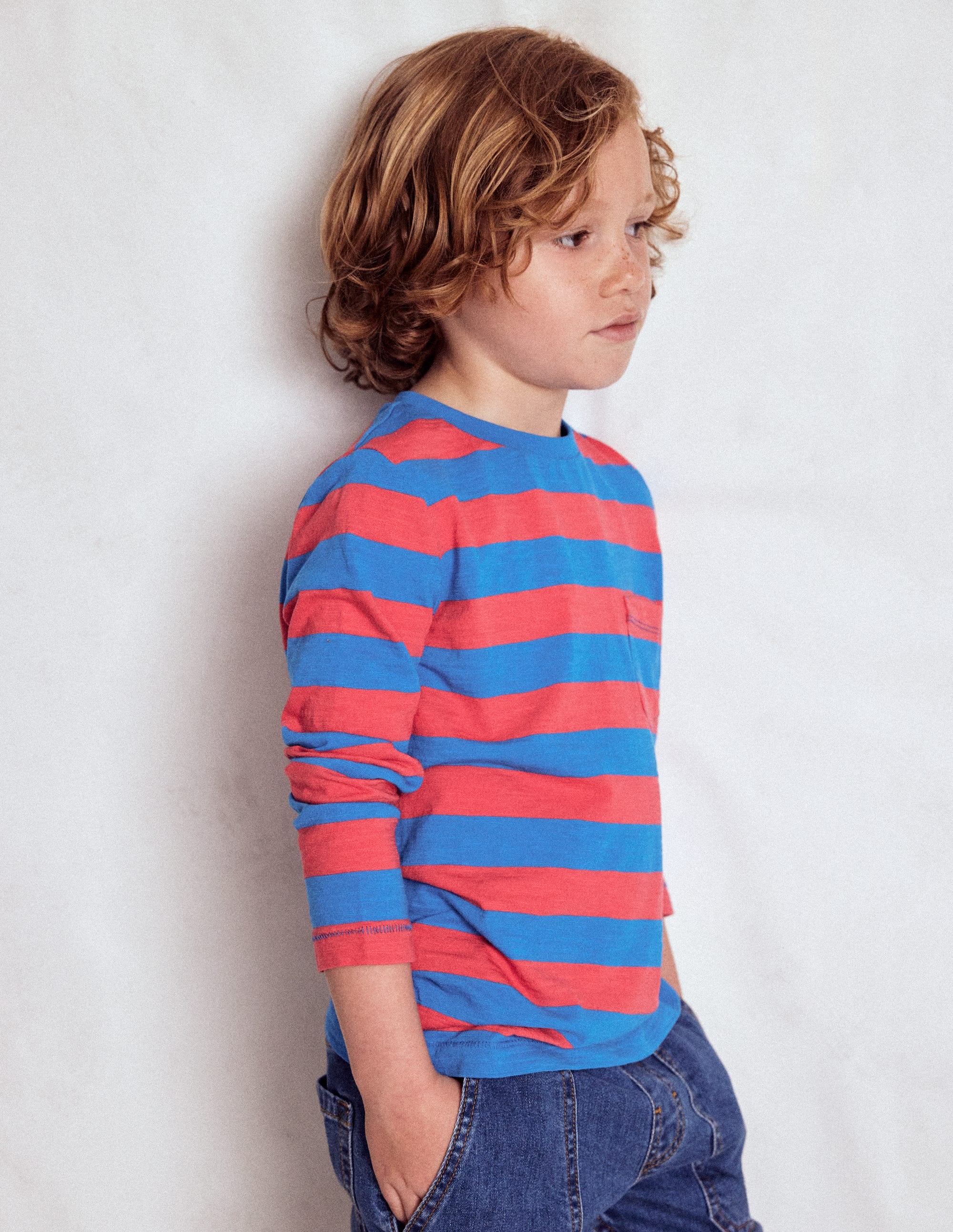 Everyday Long Sleeve T-Shirt-Kingfisher Blue/ Jam Red - Image 1