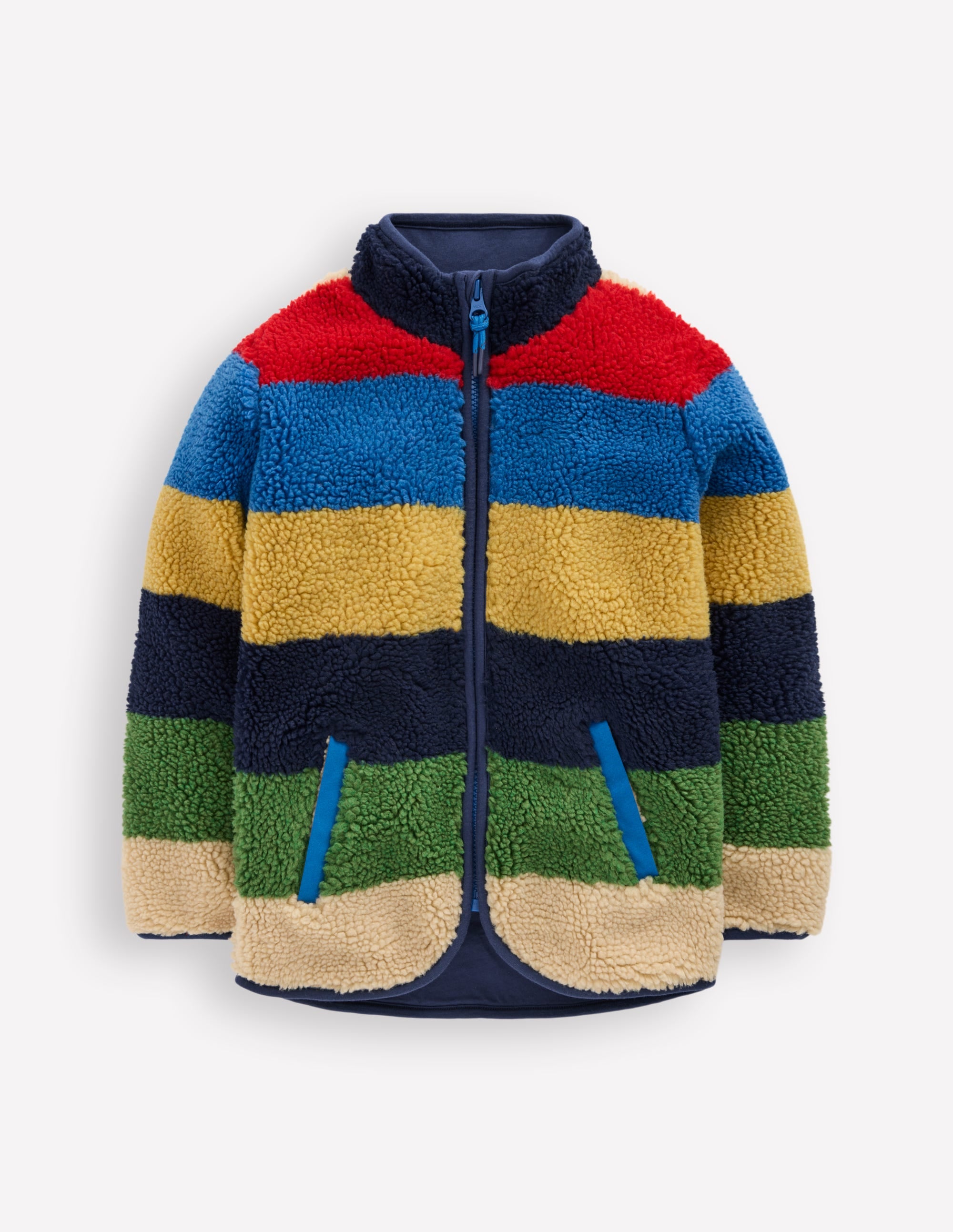 Cosy Borg Jacket-Multi Stripe - Image 1