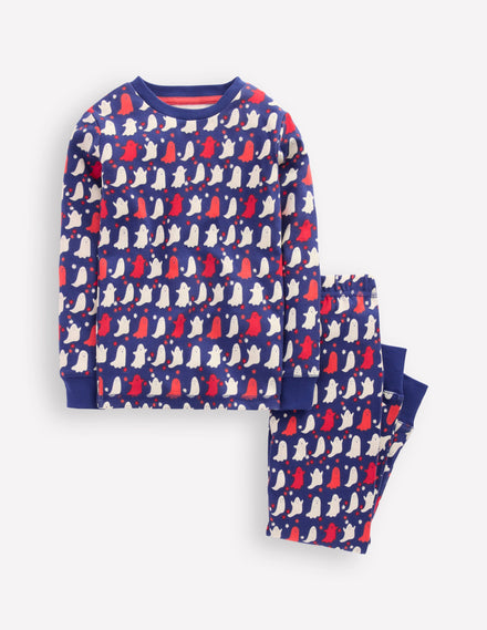 Snug Glow-In-The-Dark Pyjamas-Twilight Blue Spooky Ghosts