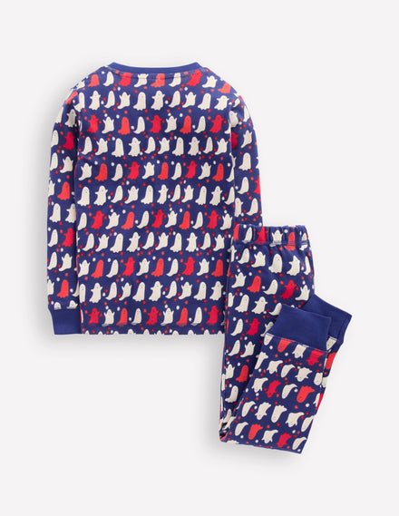 Snug Glow-In-The-Dark Pyjamas-Twilight Blue Spooky Ghosts