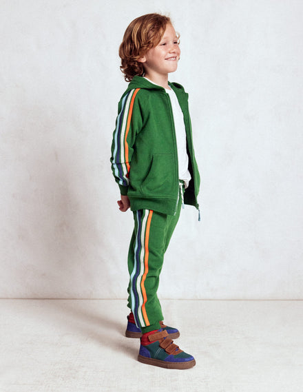 Rainbow Stripe Joggers-Pine Green