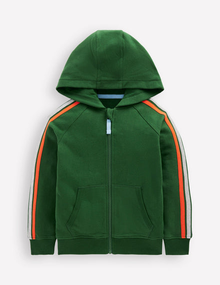 Rainbow Zip-up Hoodie-Pine Green
