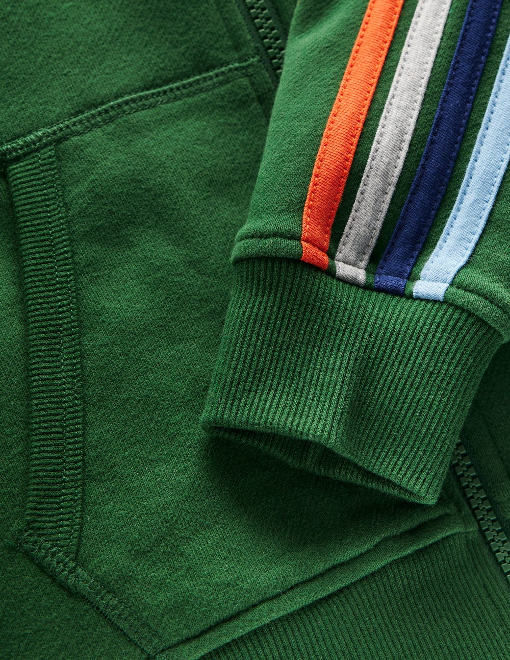 Rainbow Zip-up Hoodie-Pine Green-3