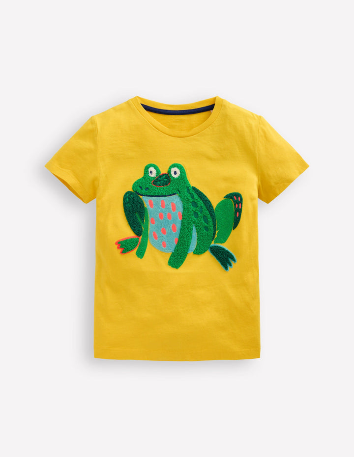 Short Sleeve Bouclé T-shirt-Pineapple Yellow Frog
