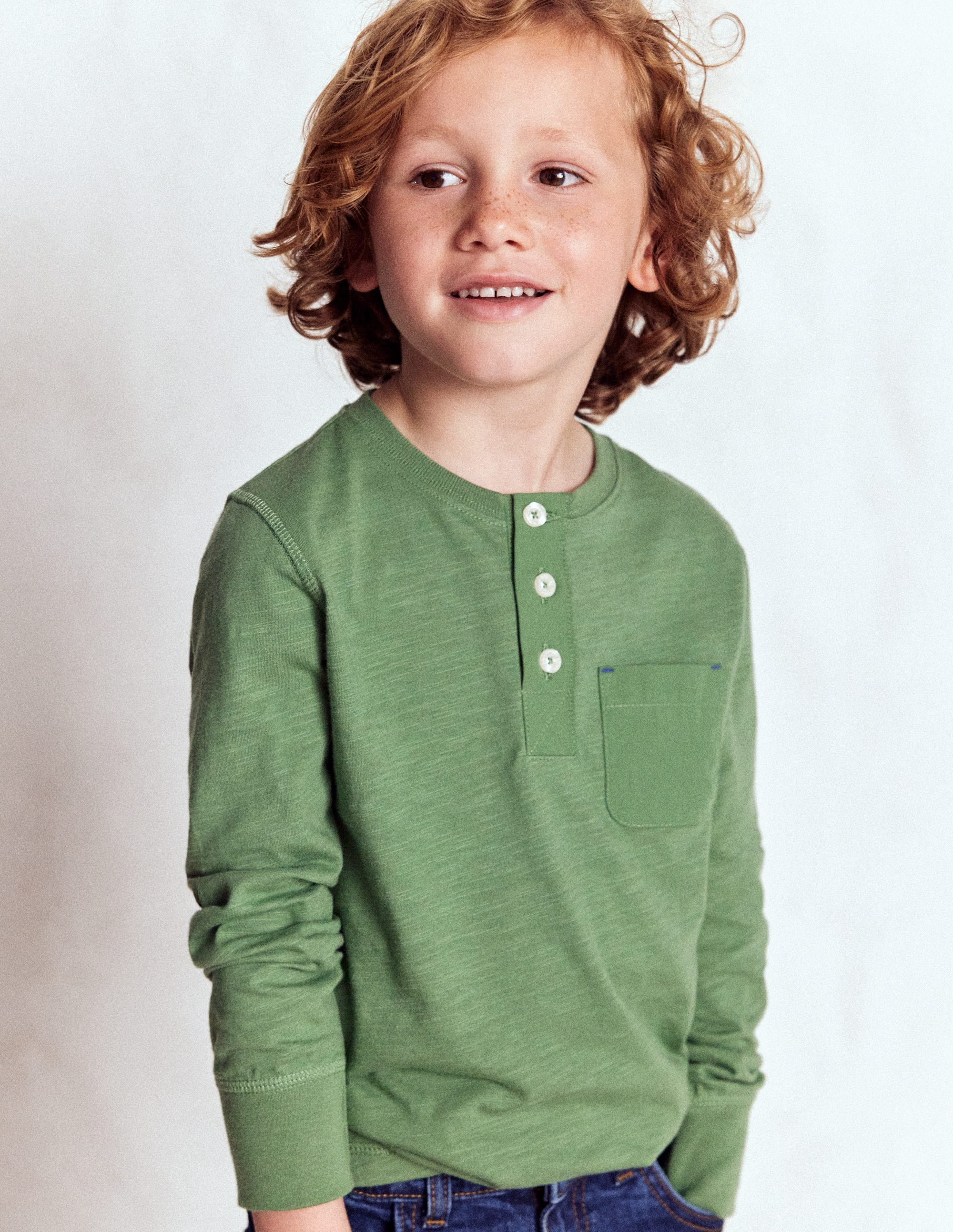 Everyday Henley T-shirt-Newt Green - Image 1