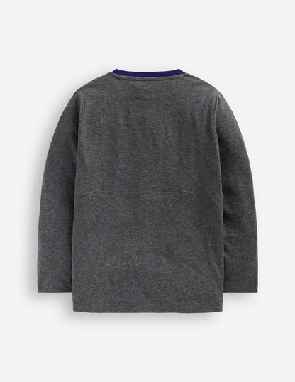Star Appliqué T-shirt-GREY MARL STAR-3