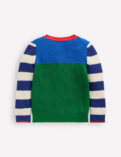 Everyday Cotton Jumper-Kingfisher Blue/Rich Emerald-3