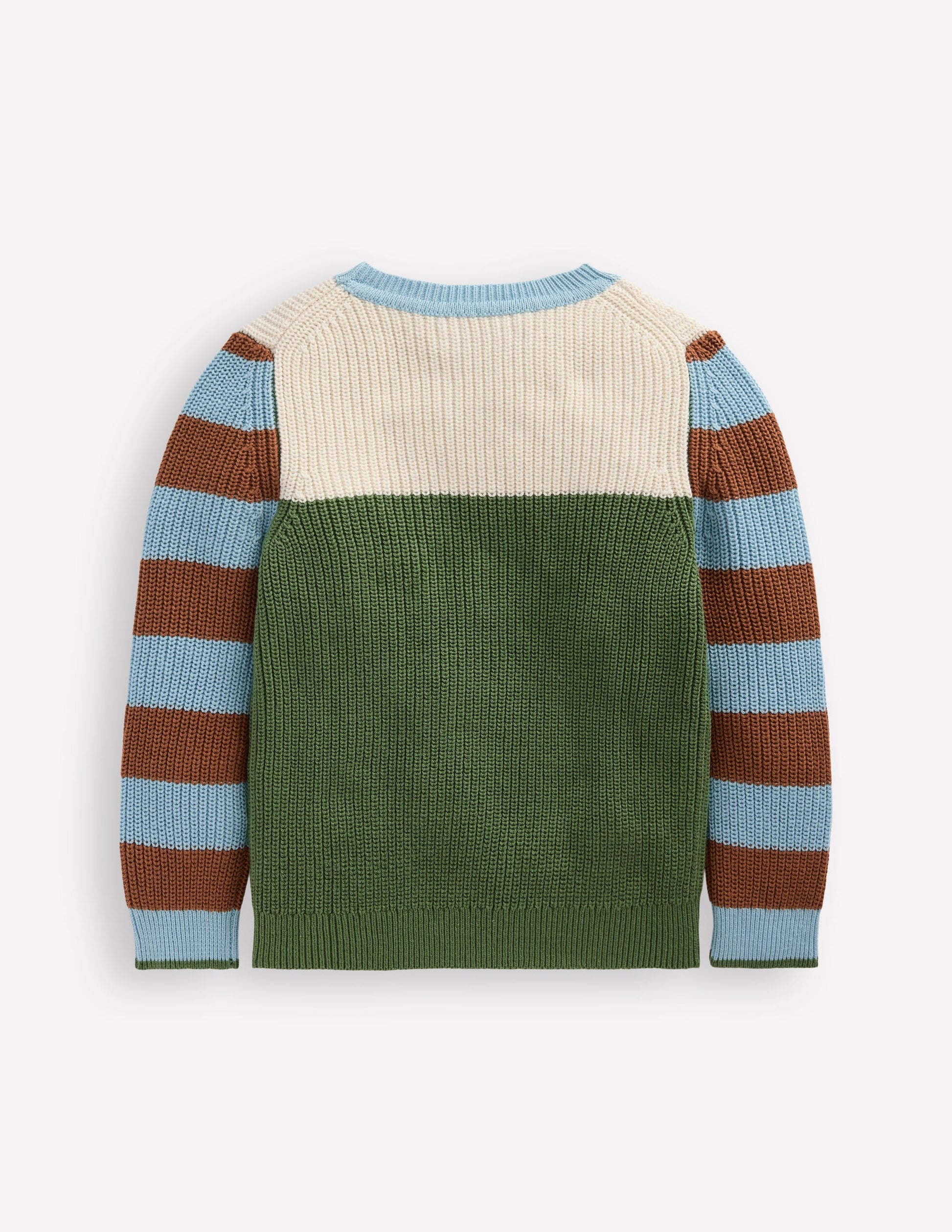 Everyday Cotton Jumper-Ecru Marl/Safari Green-3