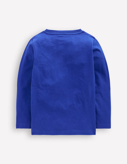 Lift-the-flap T-shirt-Bright Blue Rocket