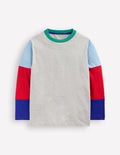 Long Sleeve Hotchpotch T-shirt-Grey