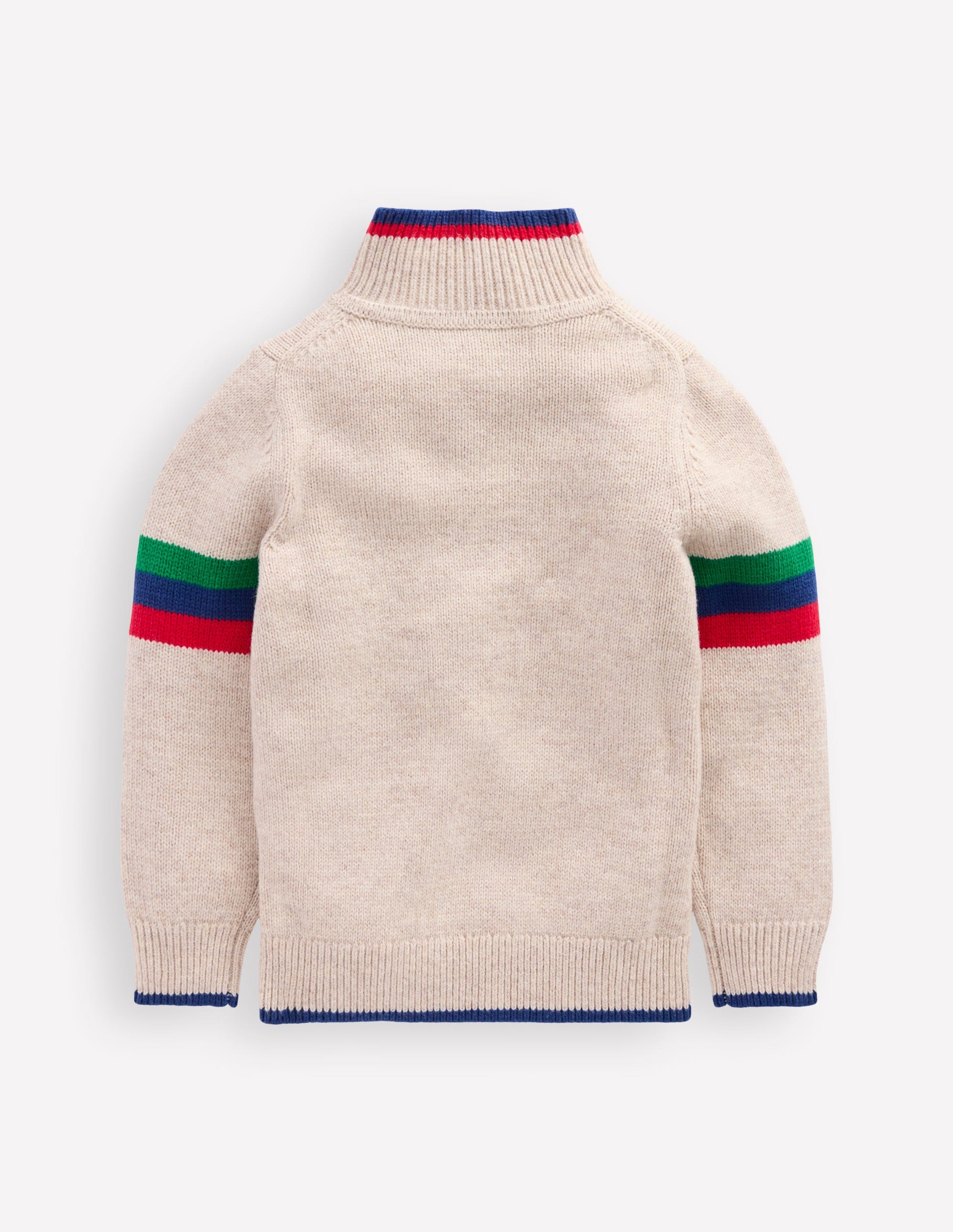 Heritage Half-Zip Jumper-Oatmeal Marl-3