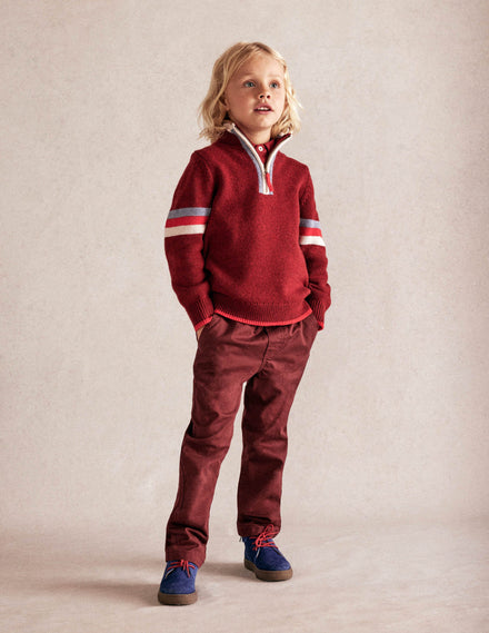 Heritage Half-Zip Jumper-Rumba Red