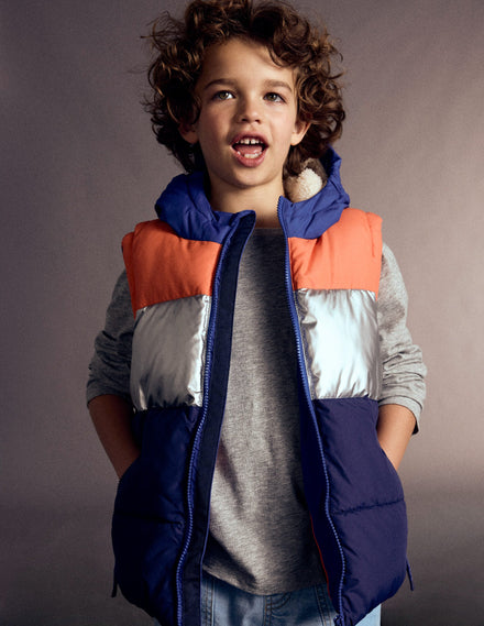 2-in-1 Padded Coat-Colour Block
