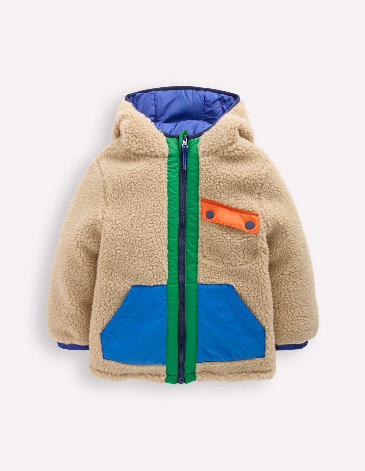 Reversible Cosy Borg Jacket-Mazarine Blue