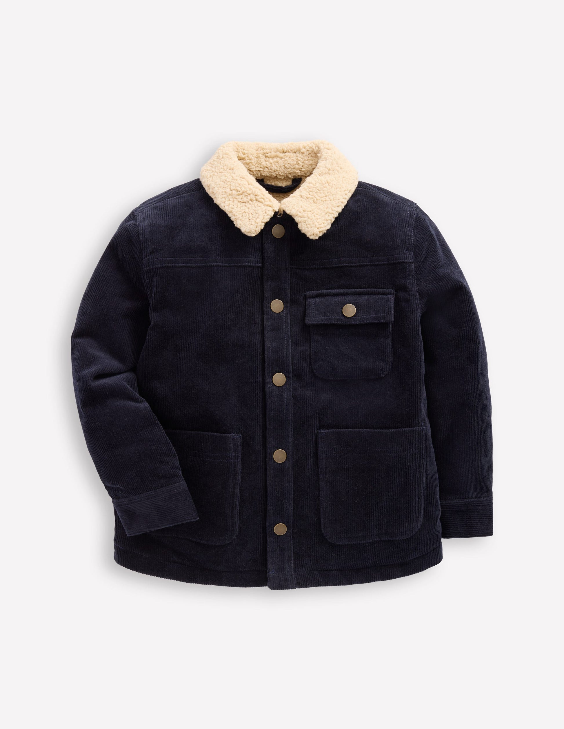Borg Lined Cord Jacket-College Navy-1