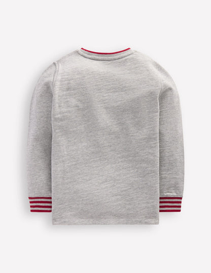 Cosy Mid-weight T-shirt-Grey Marl-2