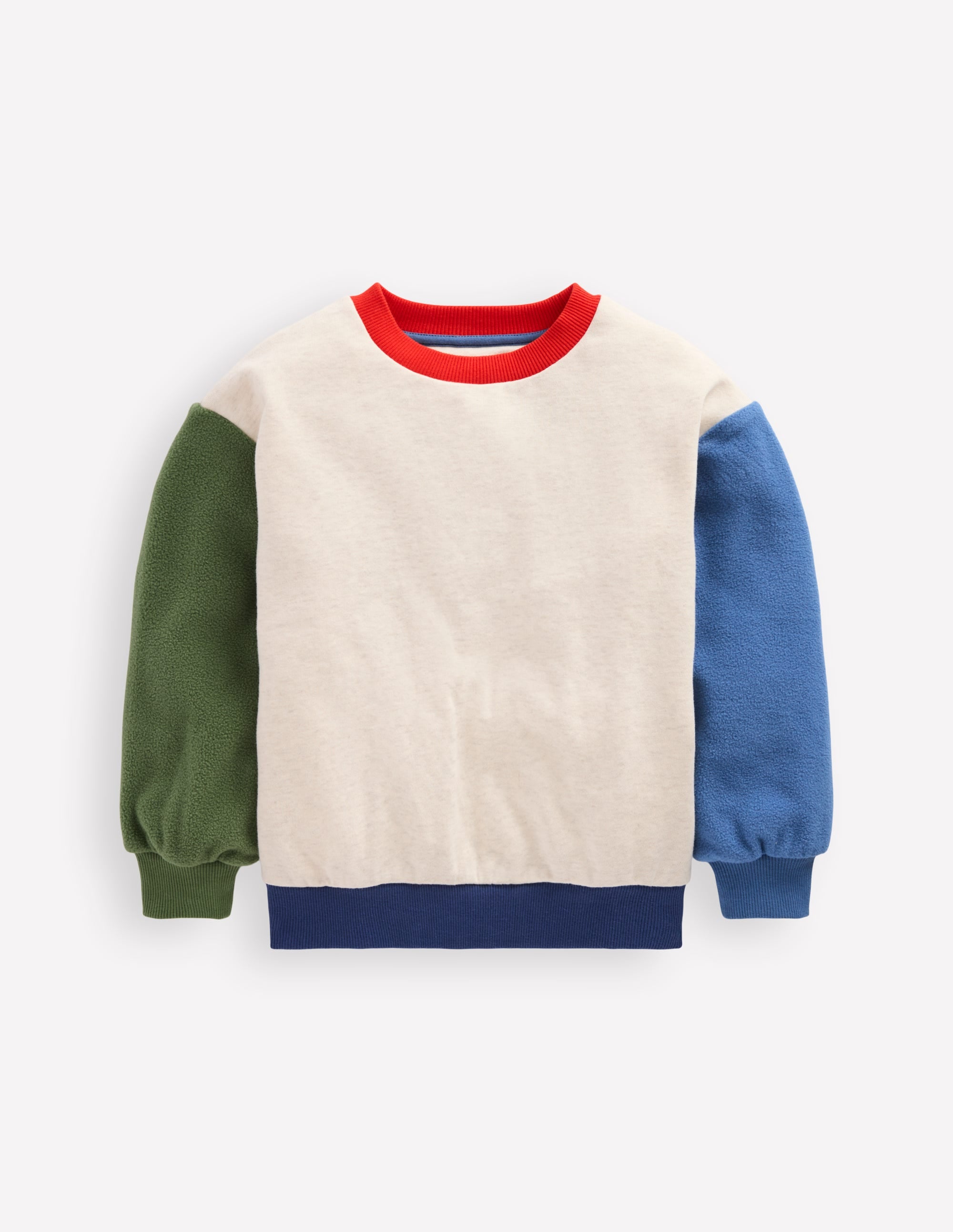 Colourblock Sweatshirt-Oatmeal Marl Colourblock - Image 1