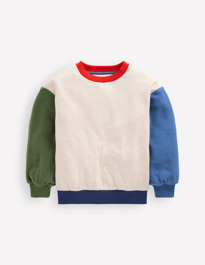 Colourblock Sweatshirt-Oatmeal Marl Colourblock-2