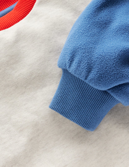 Colourblock Sweatshirt-Oatmeal Marl Colourblock-4