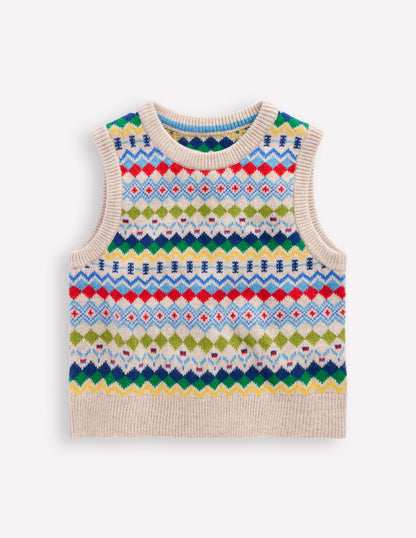 Fair Isle Tank-Oatmeal Marl Fair Isle-2