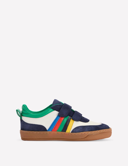 Colourblock Low Tops-Soft Ivory Multi Stripe