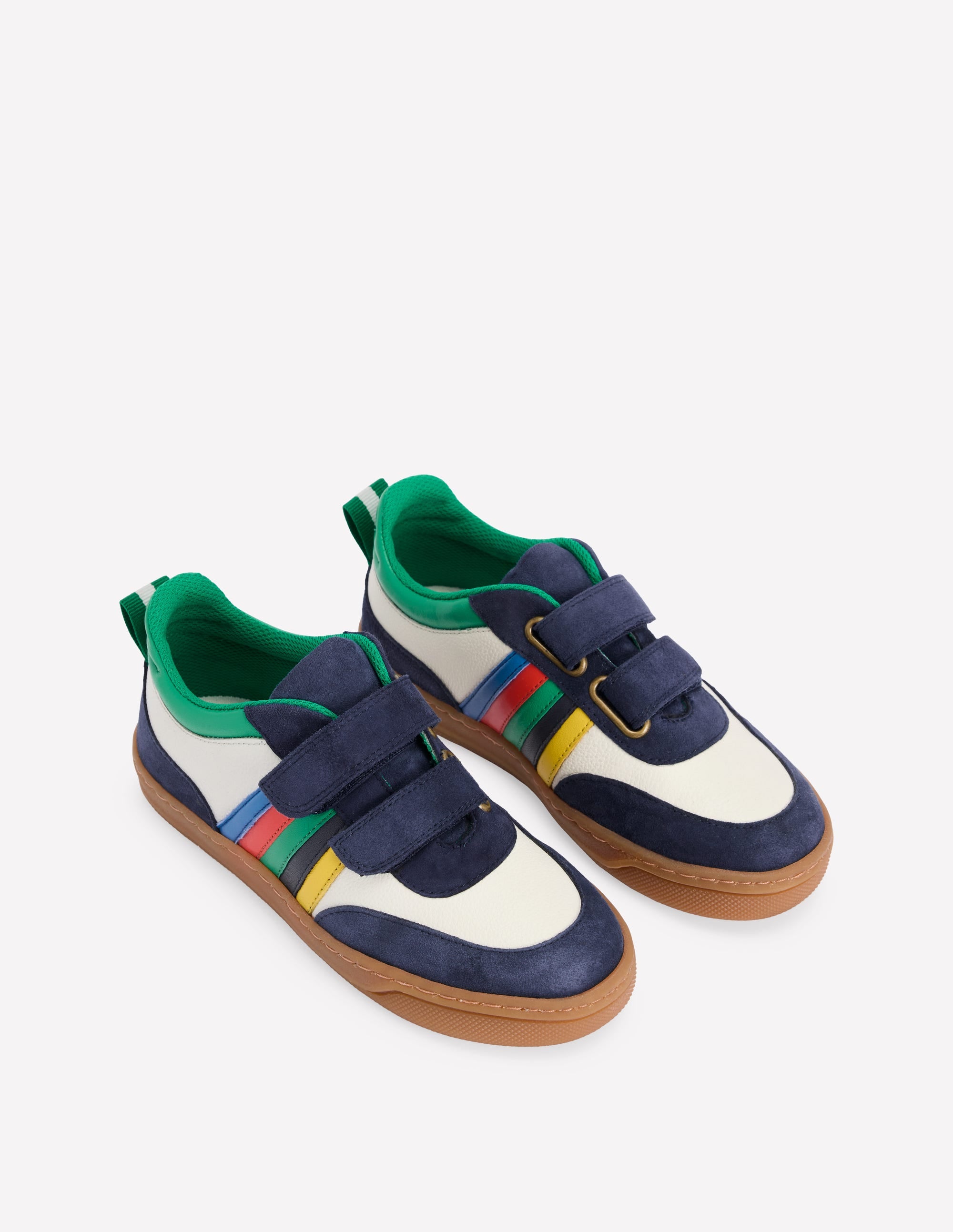 Colourblock Low Tops-Soft Ivory Multi Stripe - Image 4