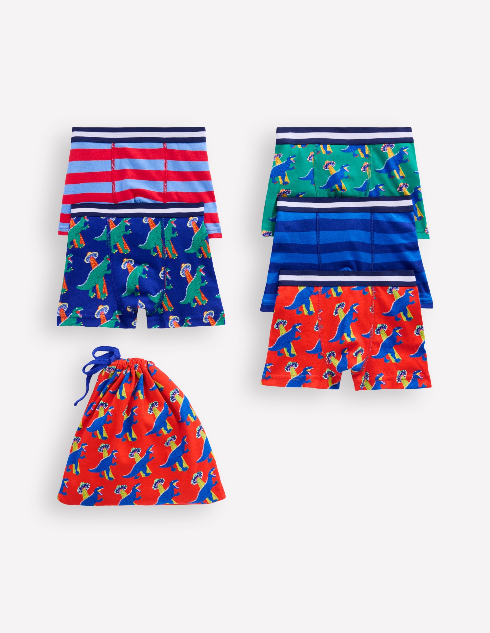 5-Pack Boxers-Multi Dino/Stripe - Image 1