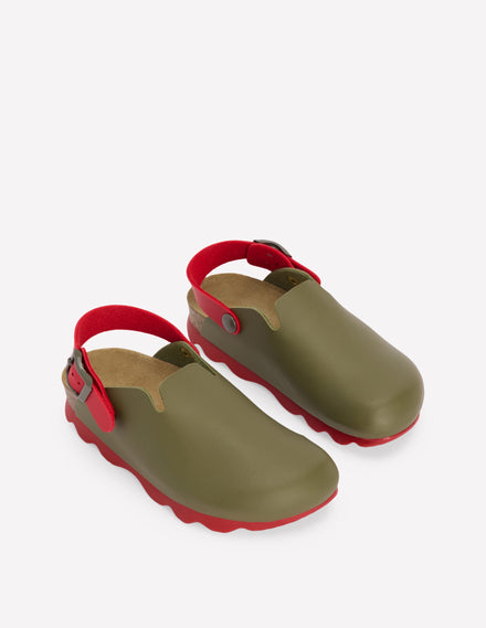 Colourblock Clogs-Bottle Green