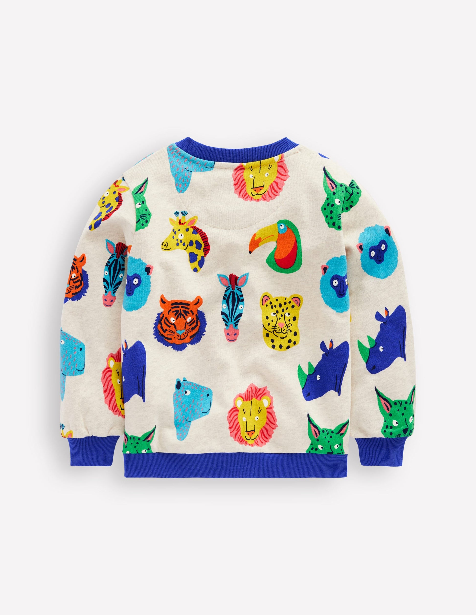 Printed Sweatshirt-Multi Animal Faces-2