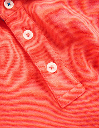 Piqué Polo Shirt-Coral Orange-3
