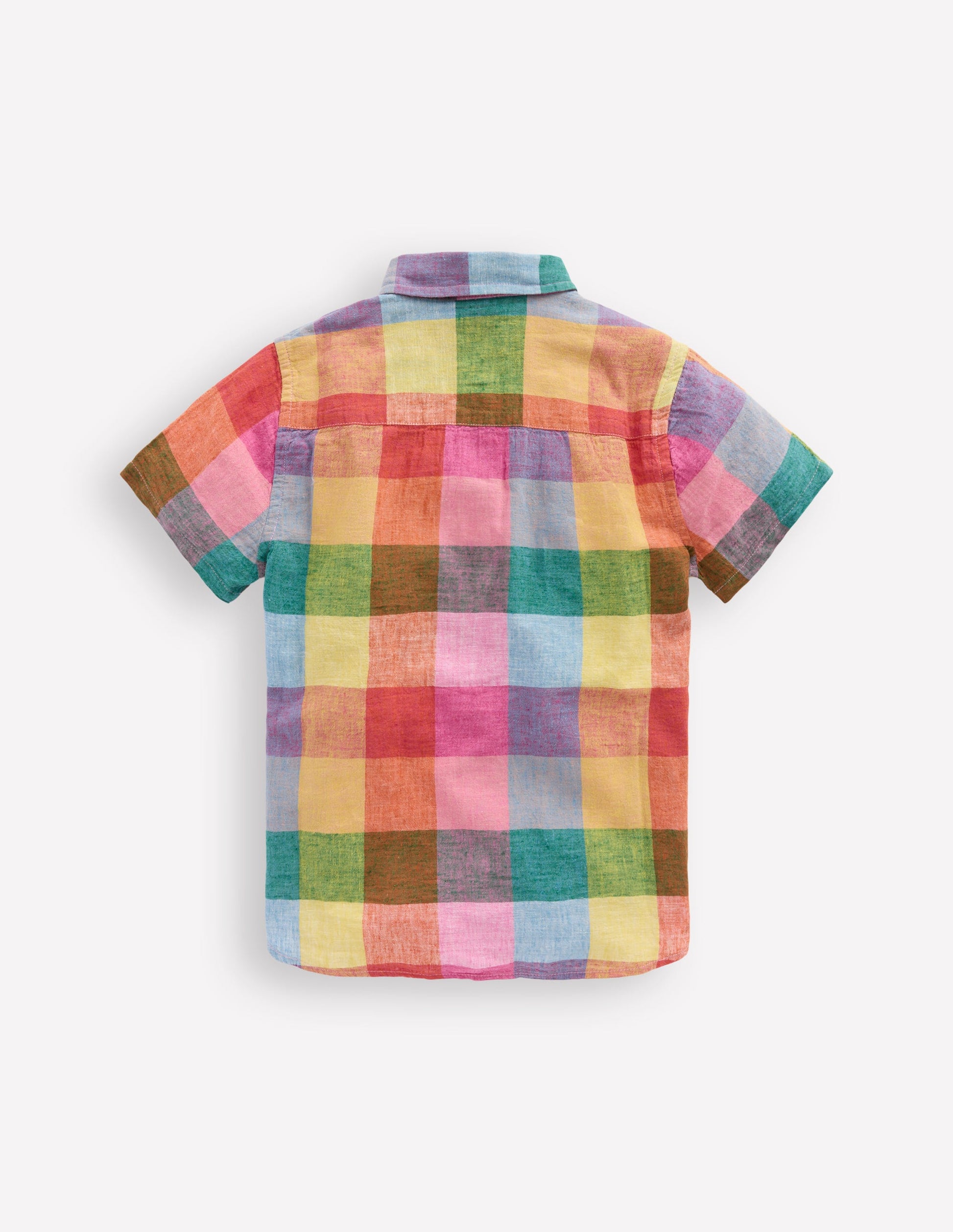 Cotton Linen Shirt-Multi Gingham-2