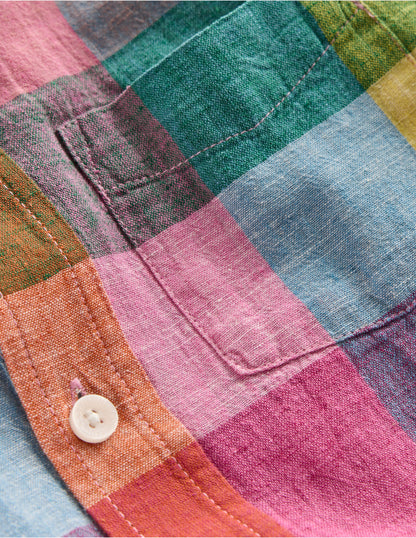 Cotton Linen Shirt-Multi Gingham-3