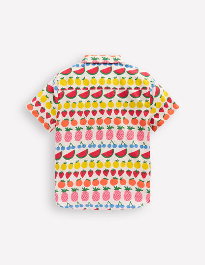 Cotton Linen Shirt-Fruit Stripe-7