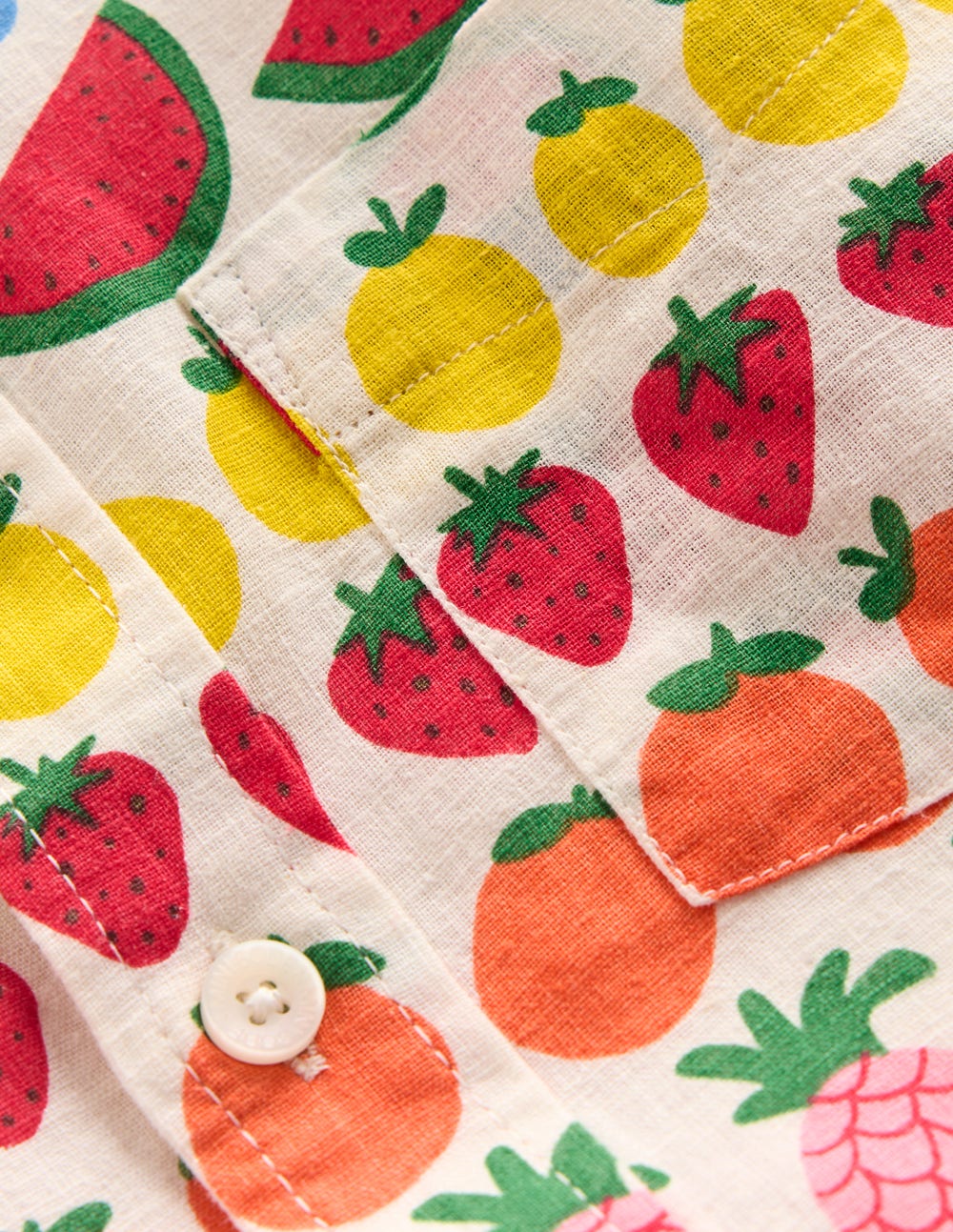 Cotton Linen Shirt-Fruit Stripe-8