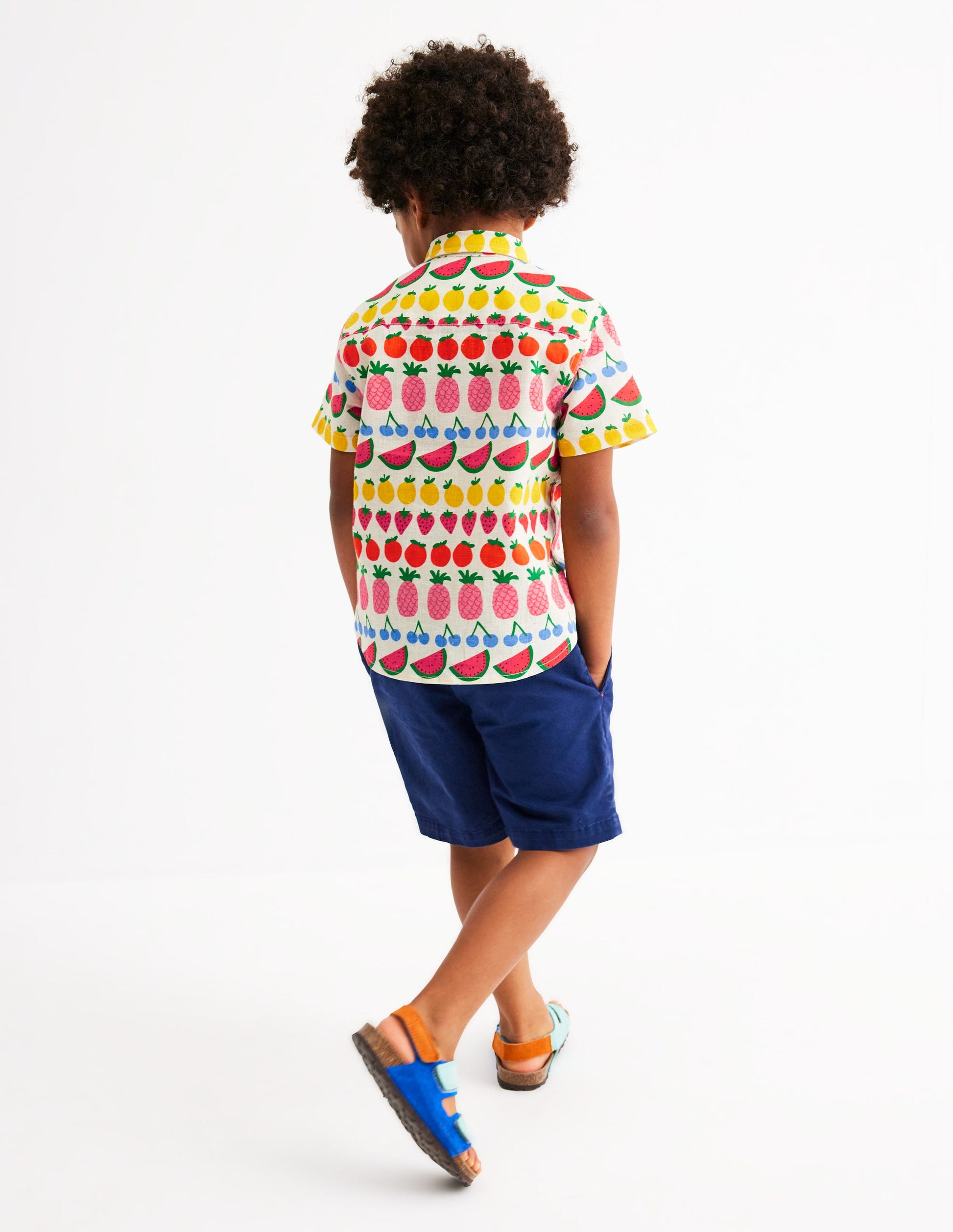 Cotton Linen Shirt-Fruit Stripe-5