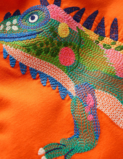 Superstitch T-Shirt-Bright Orange Iguana
