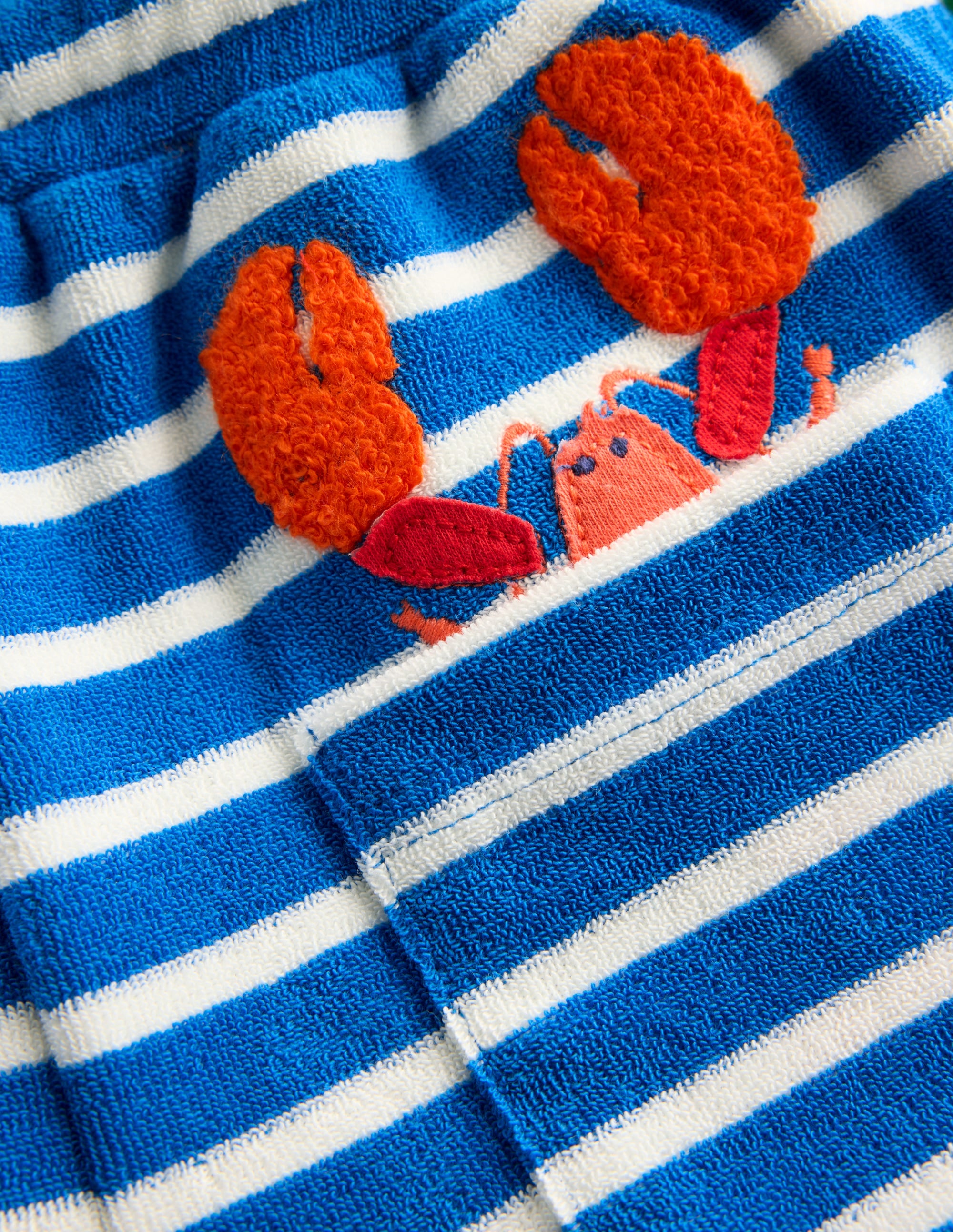 Towelling Shorts-Blue and Ivory Lobster - Image 3