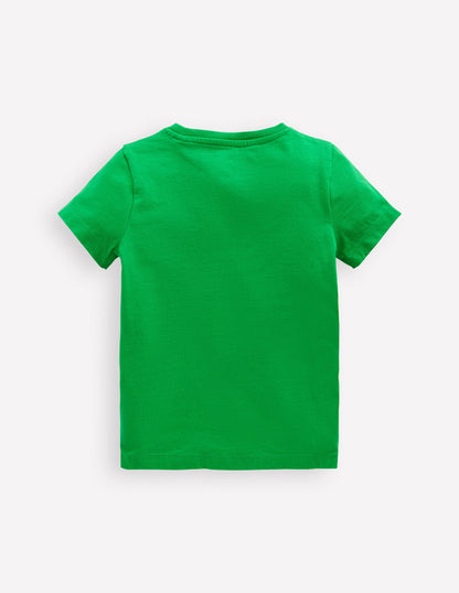 Zip Applique T-shirt-Sapling Green Whale