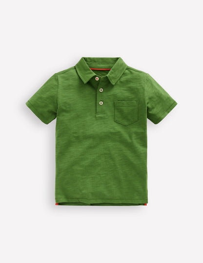 Slub Polo Shirt-Broccoli Green-1