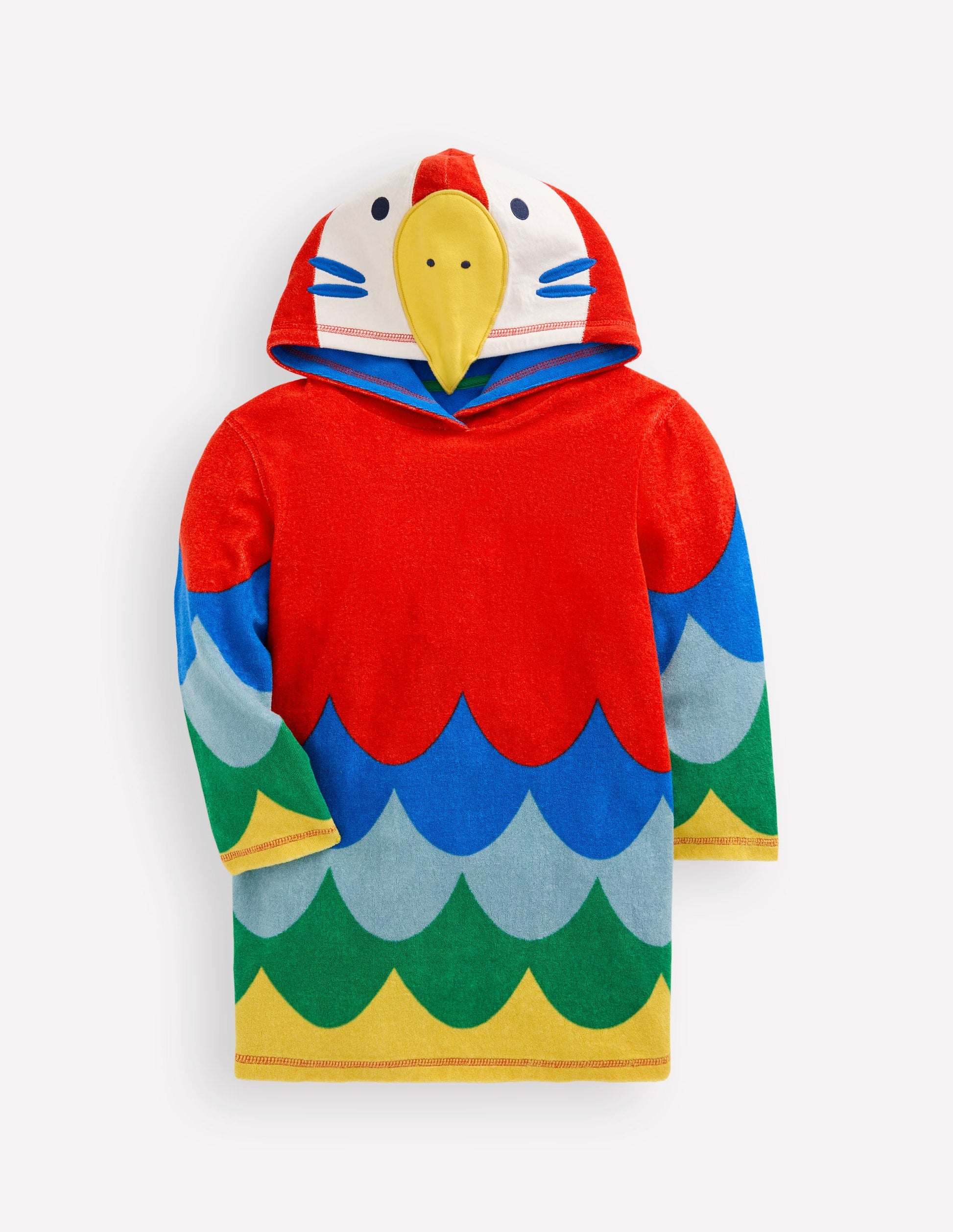 Appliqué Towelling Throw-on-Multi Rainbow Parrot-3