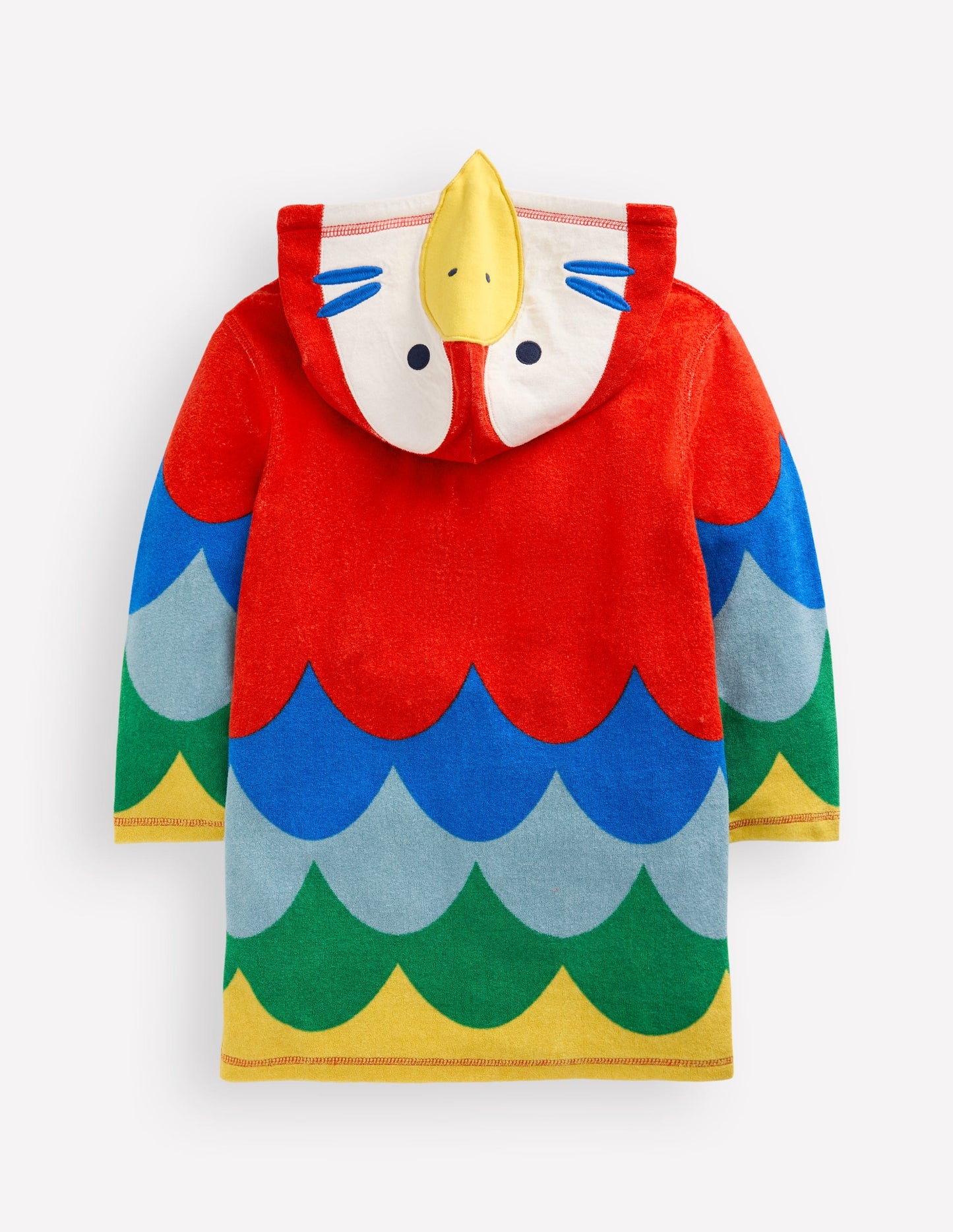 Appliqué Towelling Throw-on-Multi Rainbow Parrot