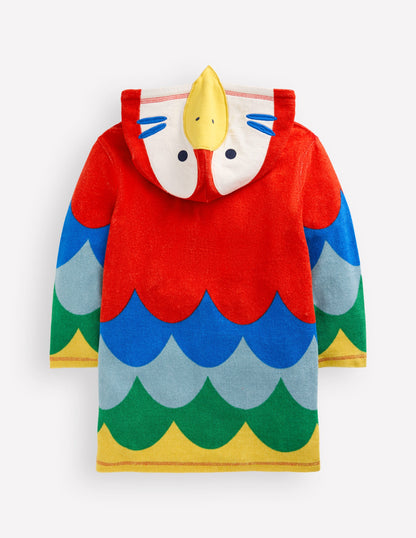 Appliqué Towelling Throw-on-Multi Rainbow Parrot-4