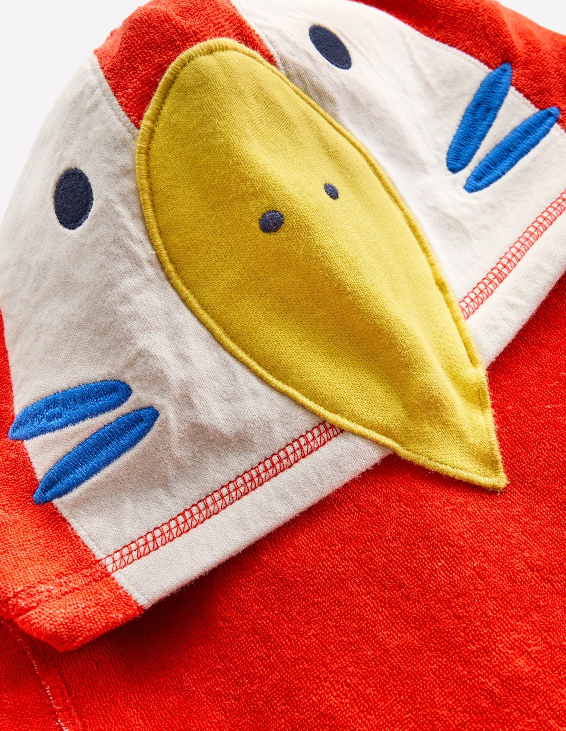 Appliqué Towelling Throw-on-Multi Rainbow Parrot-5