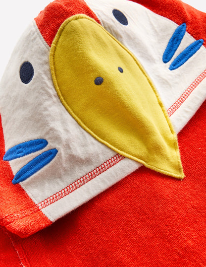 Appliqué Towelling Throw-on-Multi Rainbow Parrot-5