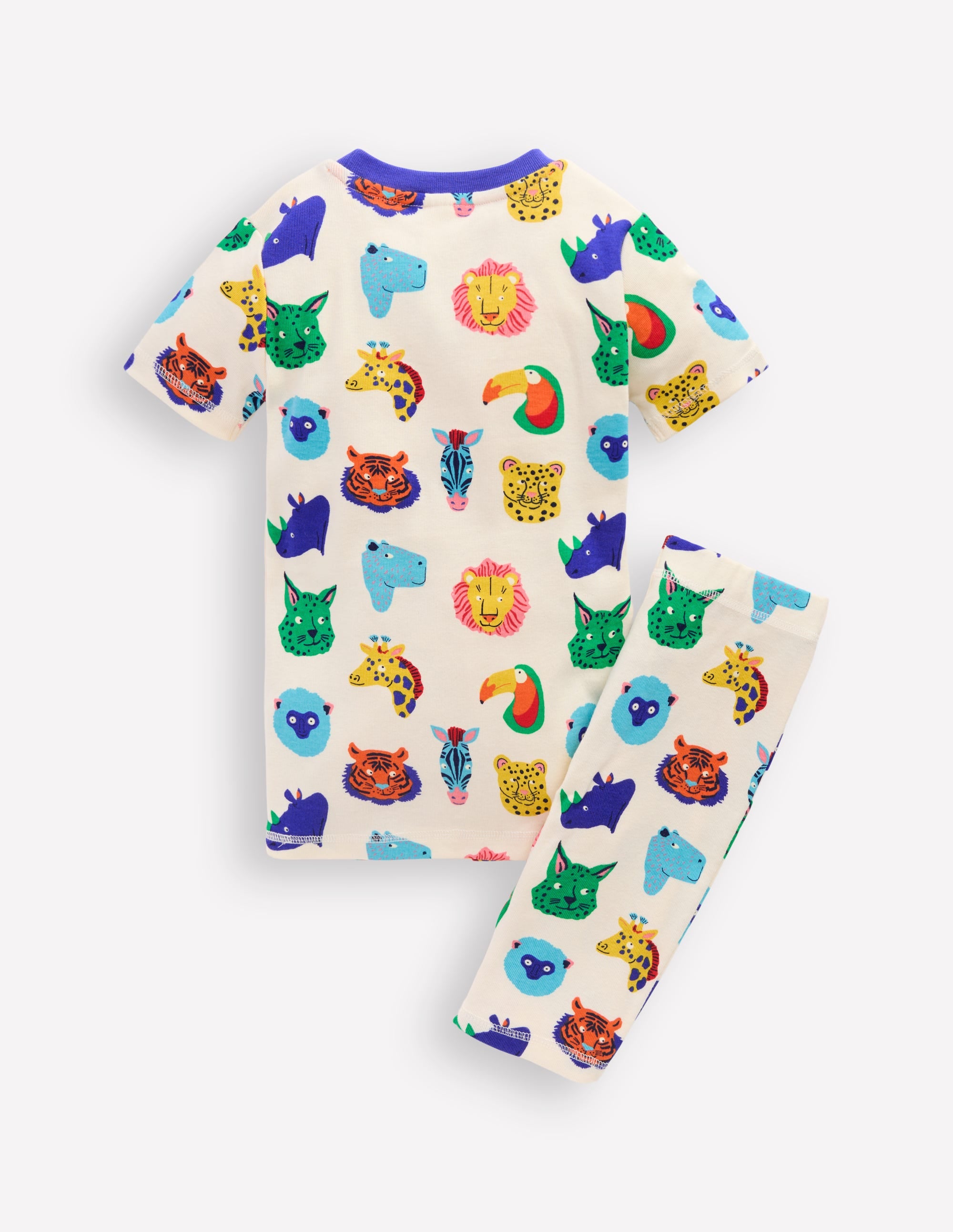 Snug Short John Glow Pyjamas-Multi Animal Faces - Image 5