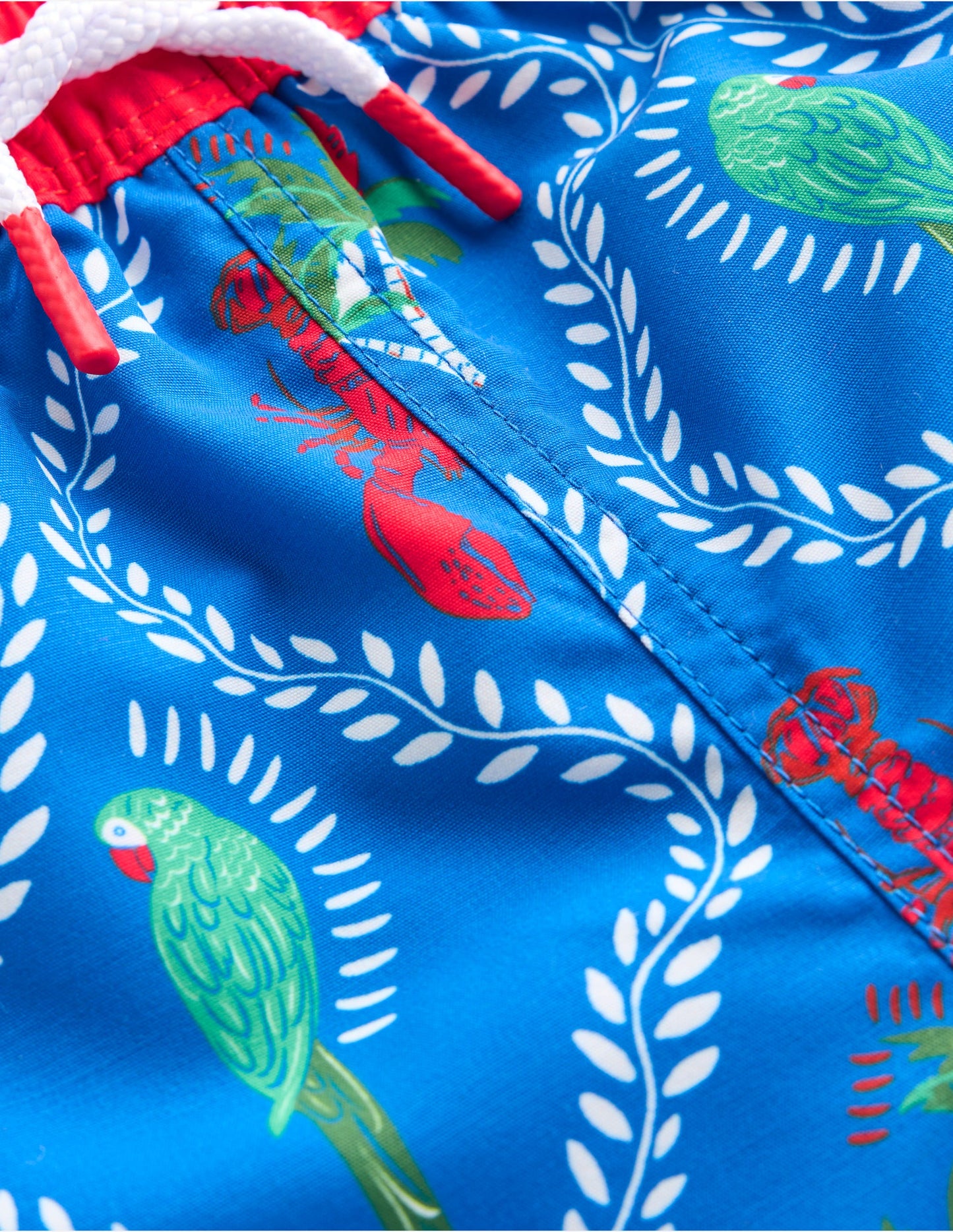 Swim Shorts-Bright Blue Tropical Tile