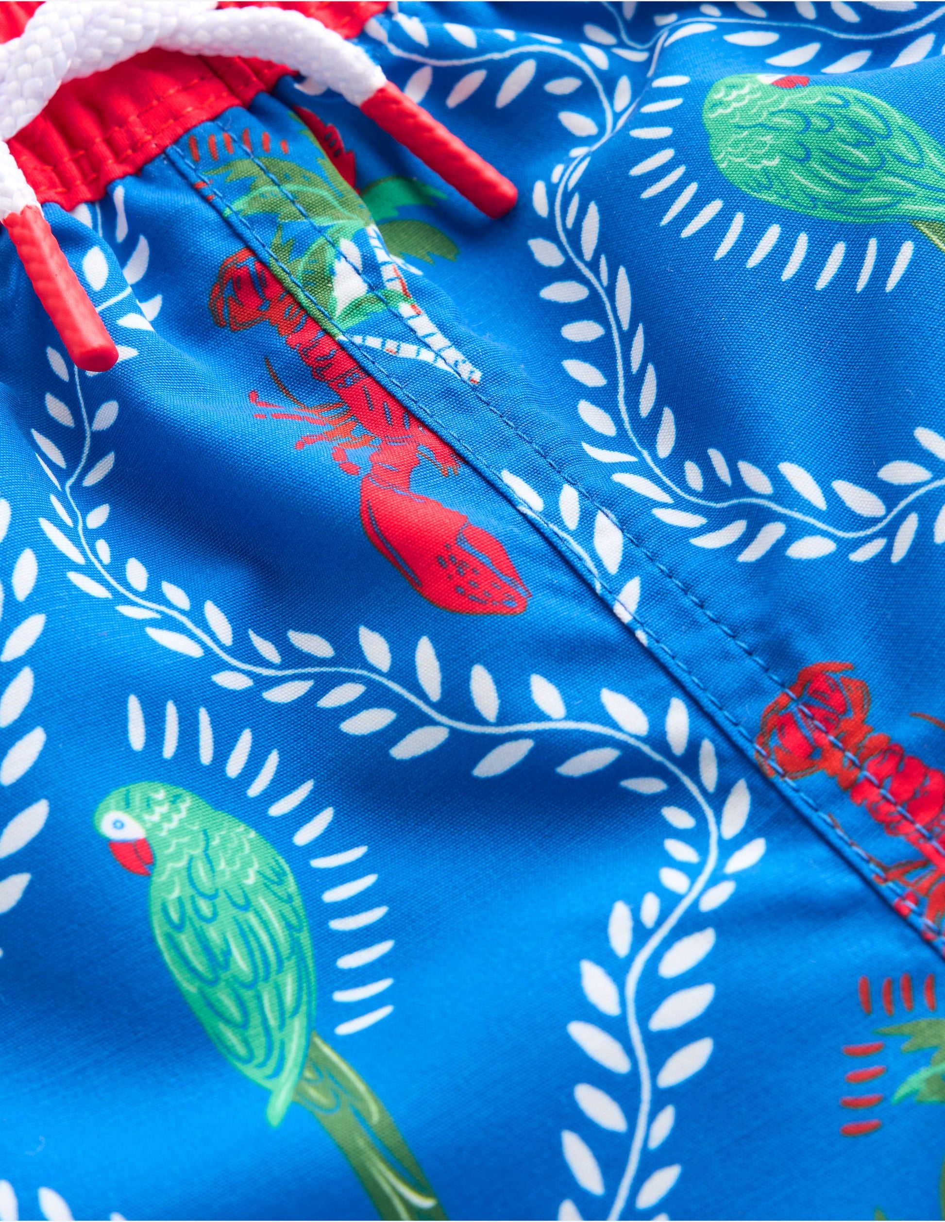 Swim Shorts-Bright Blue Tropical Tile-4