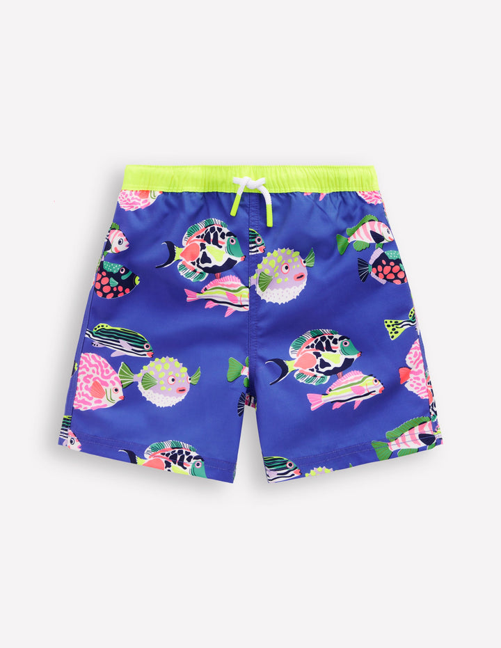Swim Shorts-Blue Heron Fish