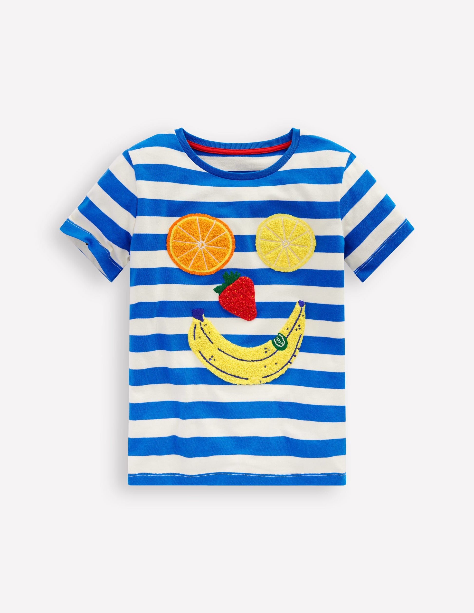 Short Sleeve Bouclé T-shirt-Gallery Blue/ Ivory Fruit Face-4